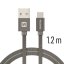 DATOVÝ KABEL SWISSTEN TEXTILE USB / USB-C 1,2 M ŠEDÝ