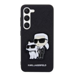 Karl Lagerfeld PU Saffiano Karl and Choupette NFT Zadní Kryt pro Samsung Galaxy S23 Black