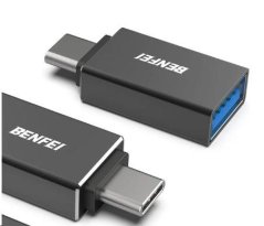 BENFEI adaptér USB-C na USB-A 3.0, balení 1ks, černý
