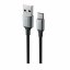 DATOVÝ KABEL SWISSTEN TEXTILE II USB / USB-C 1,5 M ČERNÝ