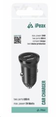 iPEAX AUTONABÍJEČKA CL-02, 4,8A, 2x USB-A ČERNÁ