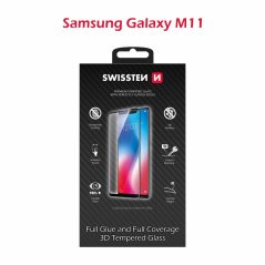 SKLO SWISSTEN ULTRA DURABLE 3D FULL GLUE GLASS PRO SAMSUNG M115 GALAXY M11 ČERNÉ