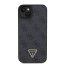 Guess PU 4G Strass Triangle Metal Logo Zadní Kryt pro iPhone 15 Plus Black