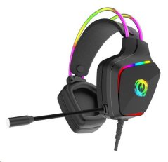 CANYON Herní headset Darkless GH-9A, RGB podsvícení, USB + 3.5mm jack, 2m kabel, černý