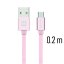 DATOVÝ KABEL SWISSTEN TEXTILE USB / MICRO USB 0,2 M RŮŽOVO/ZLATÝ