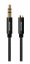 AUDIO KABEL SWISSTEN TEXTILE 3,5 mm JACK(samec) - 3,5 mm JACK (samice) 1,5 M ČERNÝ