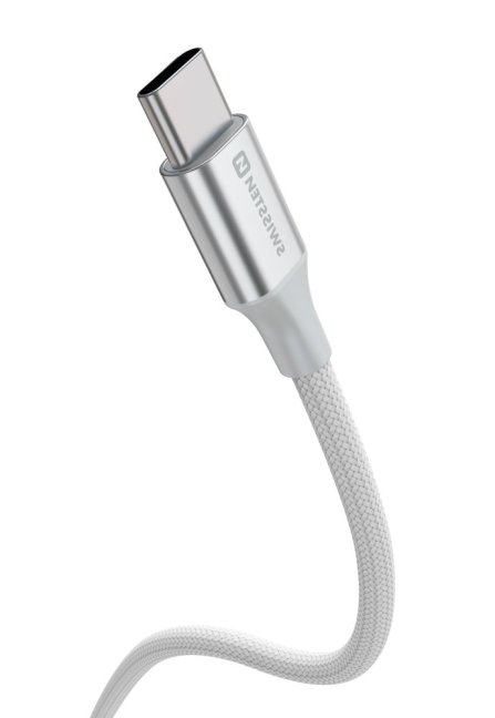 DATOVÝ KABEL SWISSTEN TEXTILE II USB-C / USB-C 1,5 M BÍLÝ