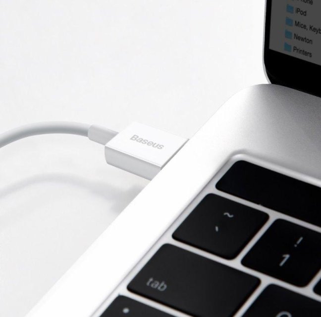 Baseus CALYS-02 Superior Fast Charging Kabel Lightning 2.4A 0.25m White