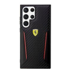 Ferrari PU Carbon Zadní Kryt pro Samsung Galaxy S23 Ultra Black