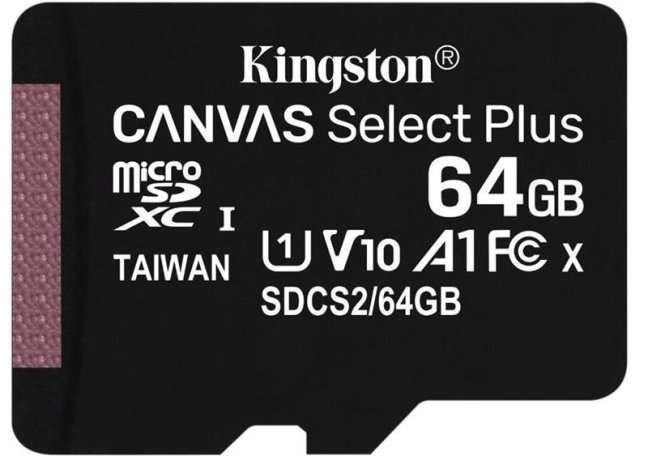 64GB microSDXC Kingston Canvas Select Plus A1 CL10 100MB/s bez adapteru 64GB microSDXC Kingston Canvas Select Plus A1 CL10 100MB/s bez adapteru