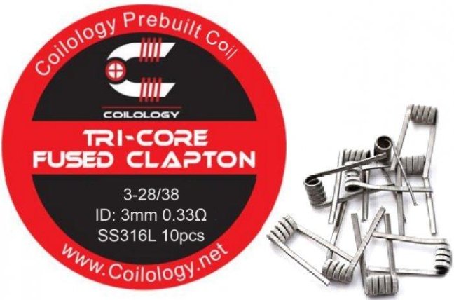 COILOLOGY TRI-CORE FUSED CLAPTON PŘEDMOTANÉ SPIRÁLKY SS316 0,33OHM 10KS COILOLOGY TRI-CORE FUSED CLAPTON PŘEDMOTANÉ SPIRÁLKY SS316 0,33OHM 10KS