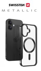 POUZDRO SWISSTEN CLEAR JELLY MagStick METALLIC PRO APPLE IPHONE 16 ČERNÉ