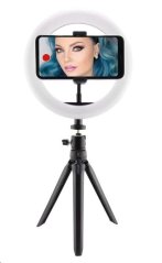 Ksix 8" bílé kruhové LED světlo se stativem pro smartphone