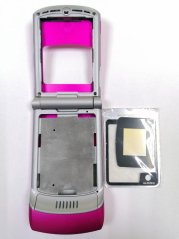 Kryt Motorola V3 přední, zadní, středový Pink