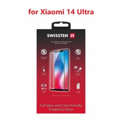 SKLO SWISSTEN FULL GLUE, COLOR FRAME, CASE FRIENDLY PRO XIAOMI 14 ULTRA ČERNÉ