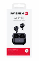 BLUETOOTH TWS SLUCHÁTKA SWISSTEN MINIPODS ČERNÁ