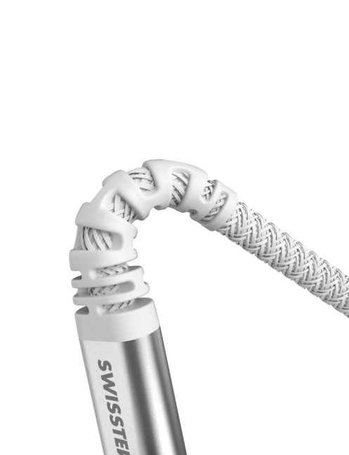 DATOVÝ KABEL SWISSTEN KEVLAR USB-C / USB-C 1,5 M BÍLÝ