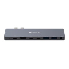 CANYON replikátor portů DS-8, 8v1, pro Apple Mackbook s Thunderbolt 3 (USB-C 87W),1*Type C PD87W+2*Type C data+2*HDMI