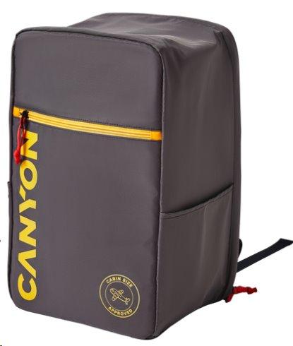 CANYON CSZ-02 batoh pro 15.6" notebook, 20x25x40cm, 20L, příruční zavazadlo, šedá