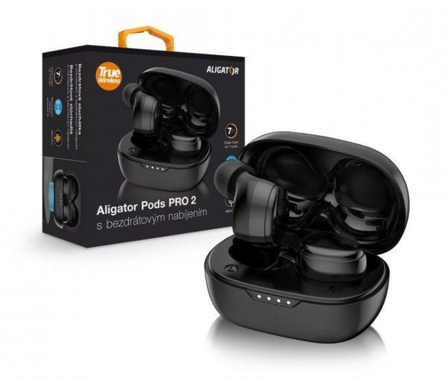 ALIGATOR Bluetooth sluchátka PODS PRO 2 s bezdrátovým nabíjením, černá ALIGATOR Bluetooth sluchátka PODS PRO 2 s bezdrátovým nabíjením, černá
