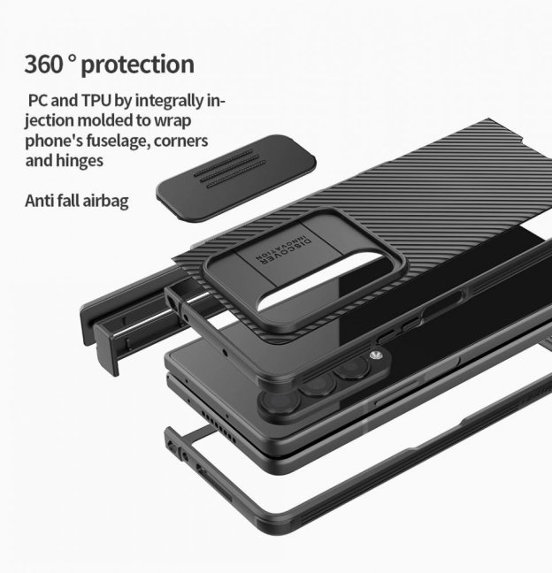 Nillkin CamShield PRO Slot+Stand Zadní Kryt pro Samsung Galaxy Z Fold 4 5G Deep Green