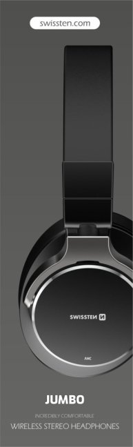 BLUETOOTH STEREO SLUCHÁTKA SWISSTEN JUMBO ANC ČERNÁ