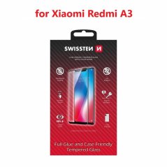 SKLO SWISSTEN FULL GLUE, COLOR FRAME, CASE FRIENDLY PRO XIAOMI REDMI A3 ČERNÉ
