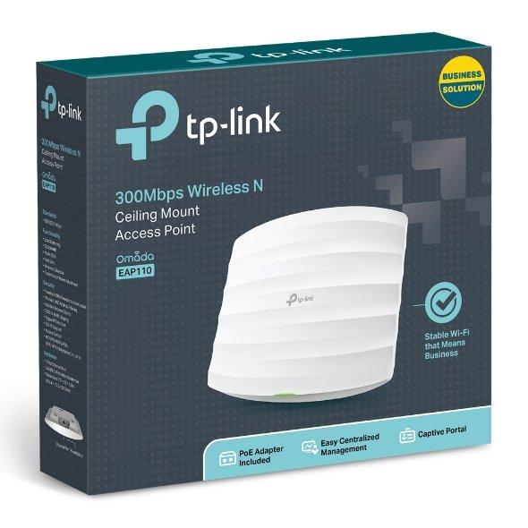TP-LINK Access Point stropní 2.4GHz N300, Qualcomm, 1 10/100Mbps LAN, Passive PoE, 2 integrovaná anténa