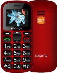Aligator A321 Senior Dual SIM červeno/černý použité zboží