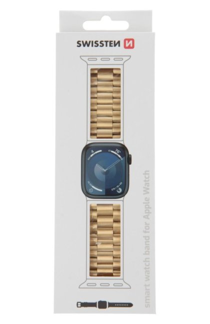 SWISSTEN ŘEMÍNEK PRO APPLE WATCH KOVOVÝ 42 / 44 / 45 / 49 mm ZLATÝ