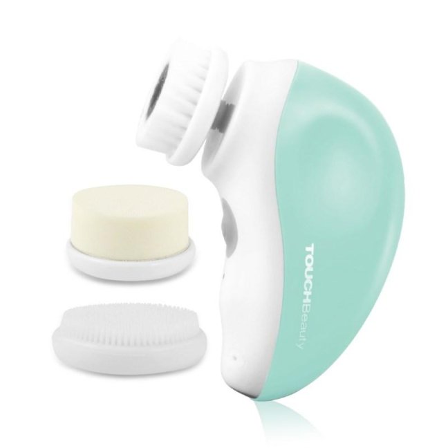 TOUCHBeauty 1387A Čistící kartáč na pleť3v1 zelený