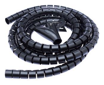 CONNECT IT trubice pro vedení kabelů WINDER, 2,5m x 20mm, černá