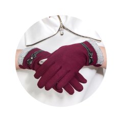 RUKAVICE TOUCH GLOVES BOW VÍNOVÉ