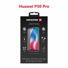 SKLO SWISSTEN ULTRA DURABLE 3D FULL GLUE GLASS PRO HUAWEI P30 PRO ČERNÉ