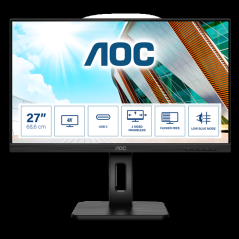 AOC U27P2CA 27"W IPS LED 3840x2160 50 000 000:1 4ms 350cd HDMI DP USB-C(65W) PIVOT repro