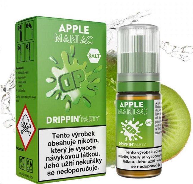 Drippin Salt Party - Apple Maniac / Chladivé jablko a kyselé kiwi 10ml 20Mg
