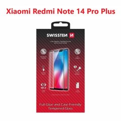 SKLO SWISSTEN FULL GLUE, COLOR FRAME, CASE FRIENDLY PRO XIAOMI REDMI NOTE 14 PRO PLUS 5G ČERNÉ