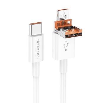 BOROFONE BX102 WINNER KABEL - USB + TYP C AŽ TYP C - PD 60W 1 METR BÍLÝ
